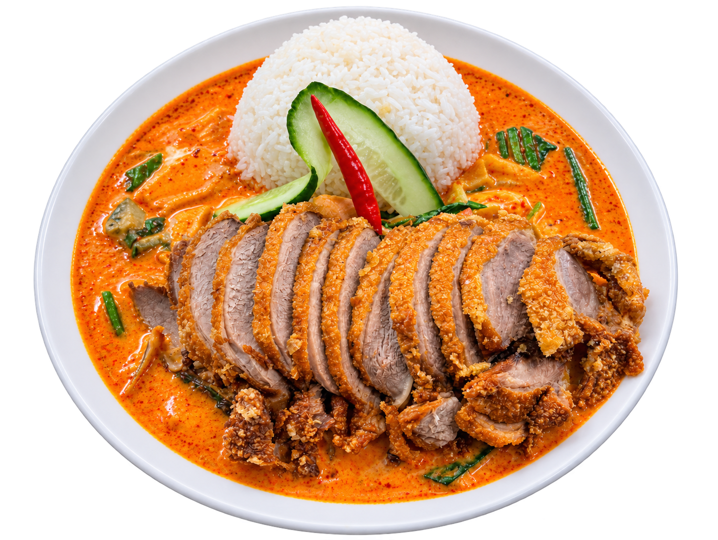 Currygericht mit knuspriger Ente